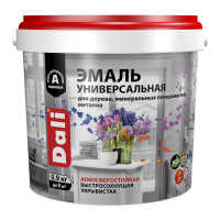 Эмаль УНИВЕРСАЛЬНАЯ  БАЗА А полуматовая  RAL 9010  0,9 кг Dali (80233) (6шт/384шт) 
