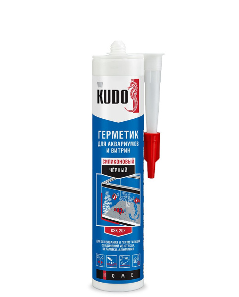 Герметик KUDO для аквариумов и витрин силиконовый черный 280мл KSK-202  (12шт/1872шт)